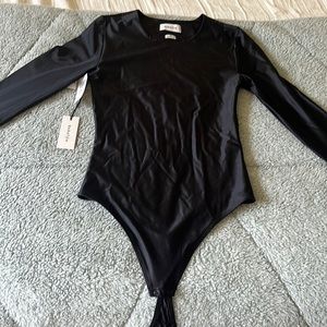 Satinette crew bodysuit from Aritzia